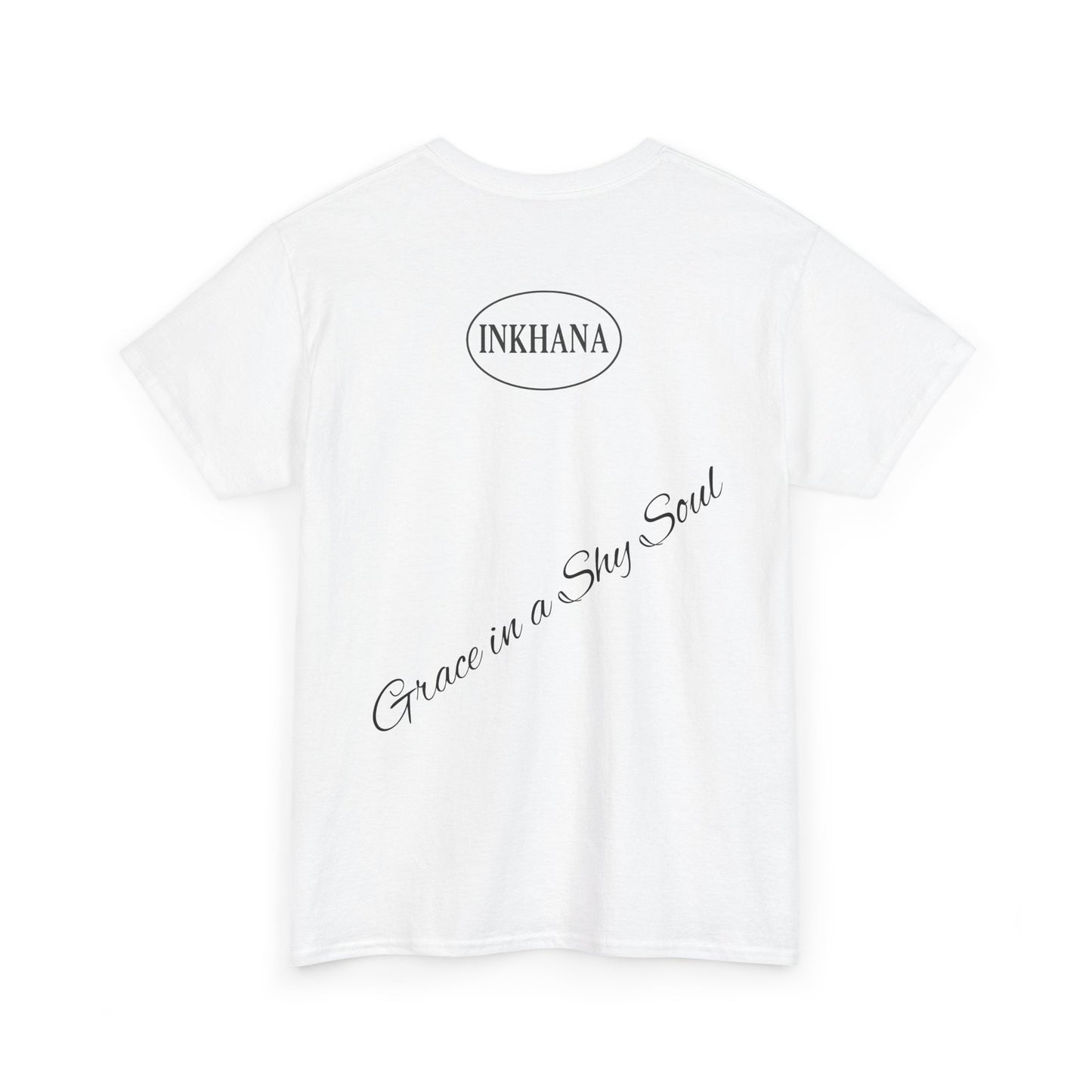 INKHANA Elegant Unisex Heavy Cotton Tee – Korean Hanbok Graphic Design, Grace in a Sky Soul, Art-Inspired Apparel, Relaxed Fit, Gift-Ready