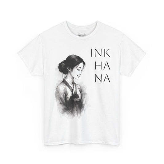 优雅的 INKHAHA 中性厚棉 T 恤 - 天空灵魂中的优雅，宽松版型 T 恤，艺术风格服饰，贴心的礼物创意，休闲 [...] 