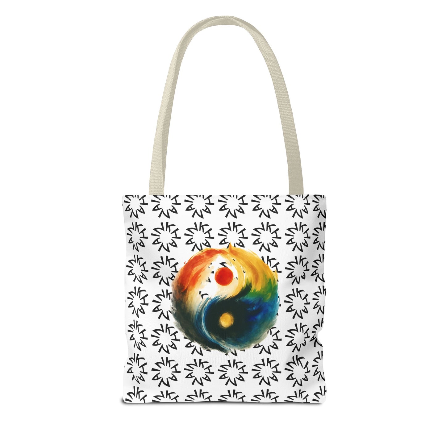 Colorful Yin Yang Tote Bag, Spiritual Bag, Eco-Friendly Shopping Bag, Boho Tote, Order Today