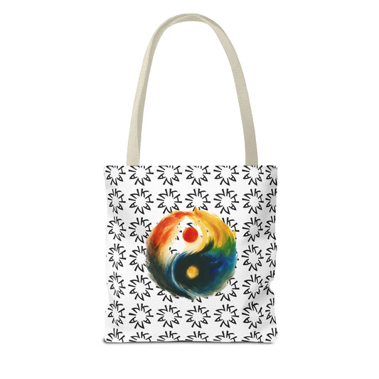 Colorful Yin Yang Tote Bag, Spiritual Bag, Eco-Friendly Shopping Bag, Boho Tote, Order Today