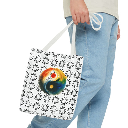 Colorful Yin Yang Tote Bag, Spiritual Bag, Eco-Friendly Shopping Bag, Boho Tote, Order Today
