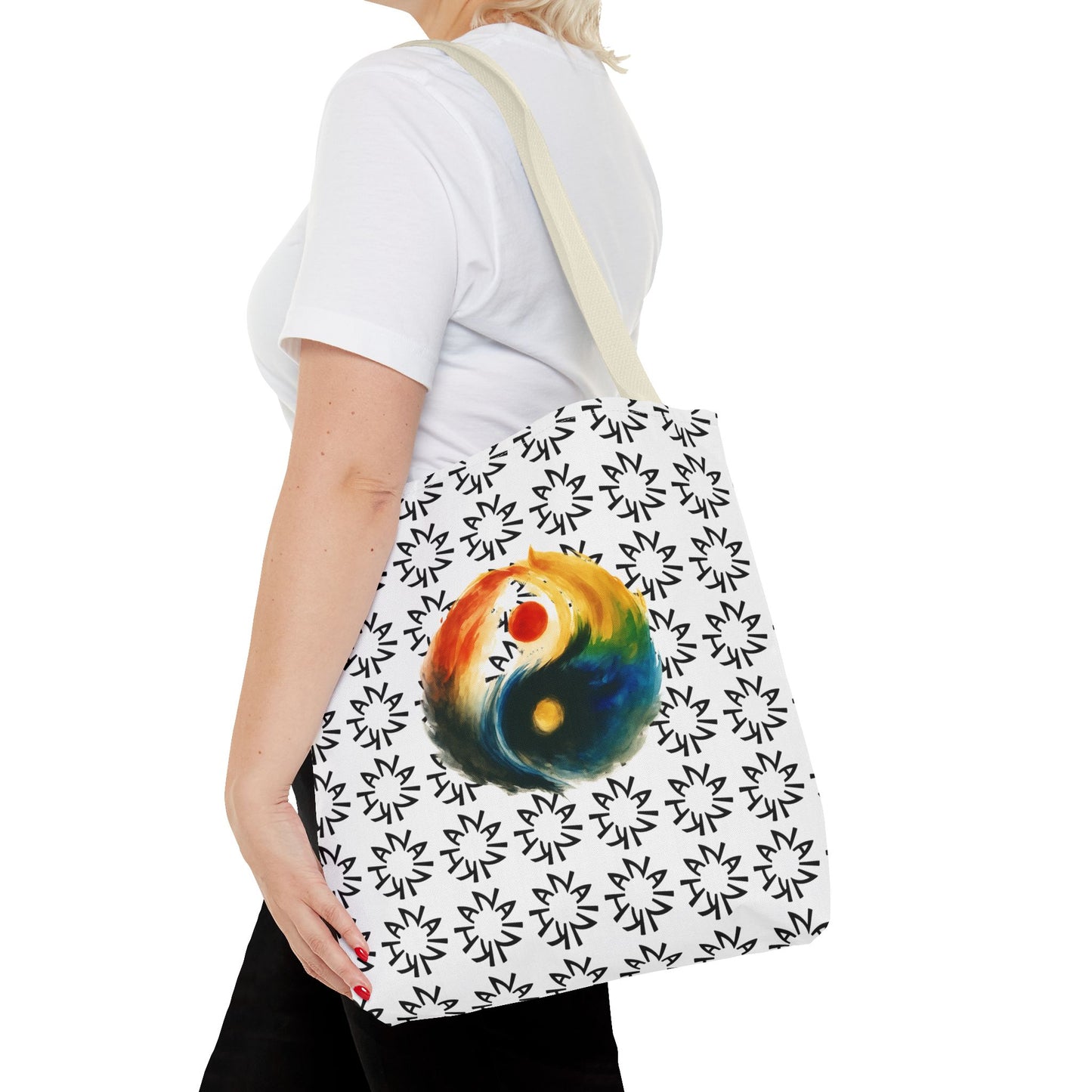 Colorful Yin Yang Tote Bag, Spiritual Bag, Eco-Friendly Shopping Bag, Boho Tote, Order Today
