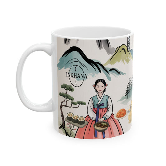 Ceramic Mug with Scenic Landscape Design, Tea Time Gift, Coffee Mug for Nature Lovers, Unique Home Decor, Perfect for Birthdays