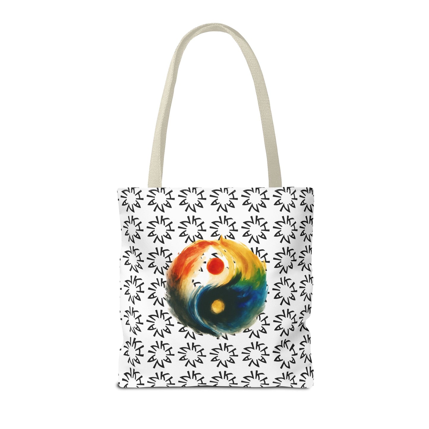 Colorful Yin Yang Tote Bag, Spiritual Bag, Eco-Friendly Shopping Bag, Boho Tote, Order Today