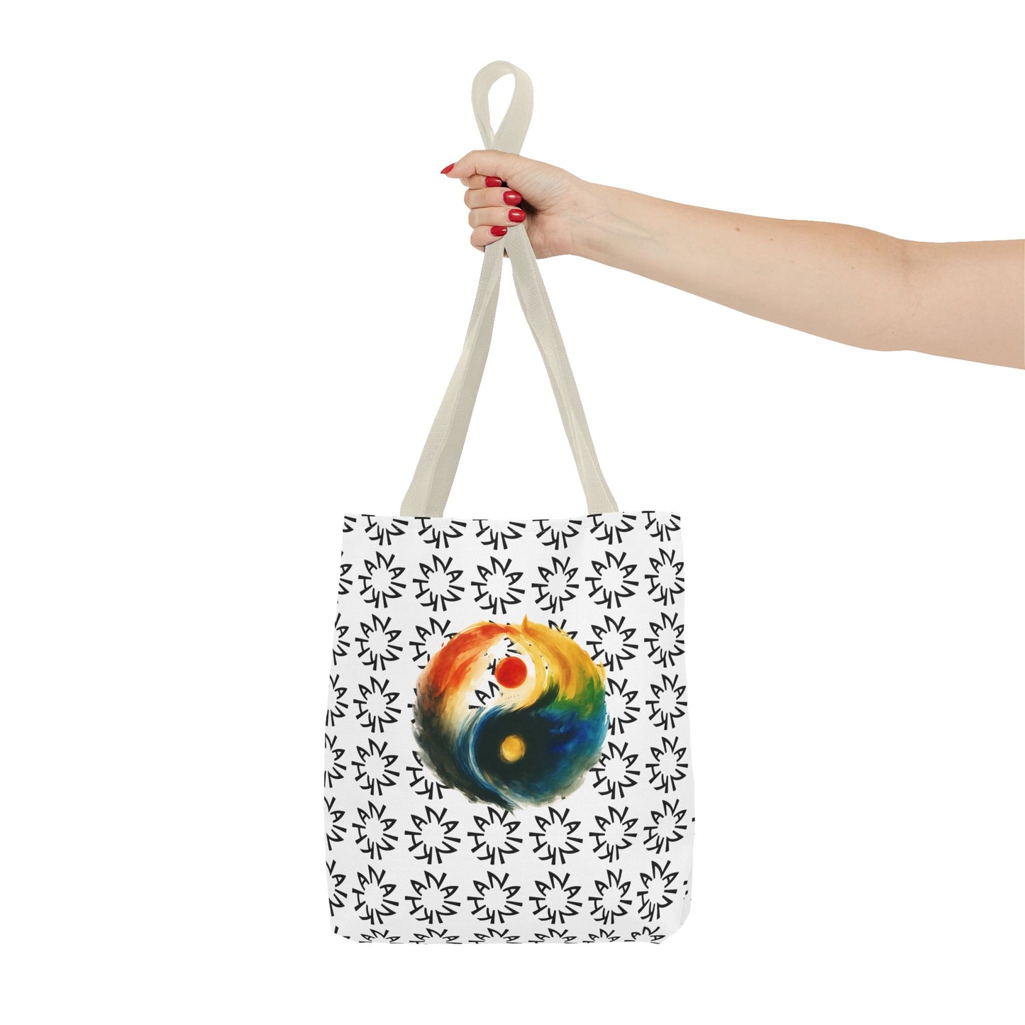Colorful Yin Yang Tote Bag, Spiritual Bag, Eco-Friendly Shopping Bag, Boho Tote, Order Today