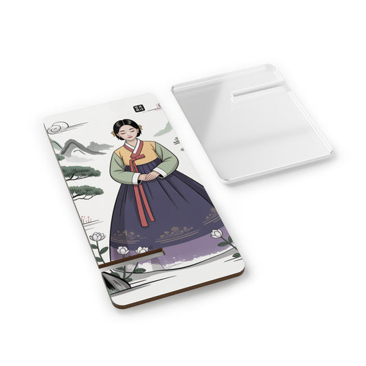 Elegant Mobile Display Stand, Smartphone Holder, Desk Organizer, Korean Art Decor, Modern Gift for Tech Lovers, Aesthetic Home Accessories