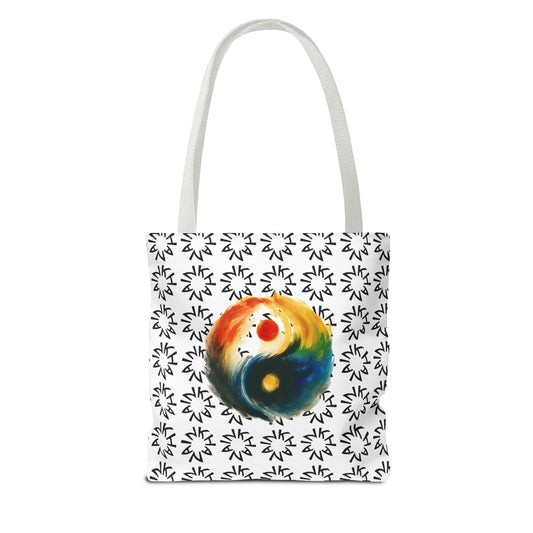 Colorful Yin Yang Tote Bag, Spiritual Bag, Eco-Friendly Shopping Bag, Boho Tote, Order Today
