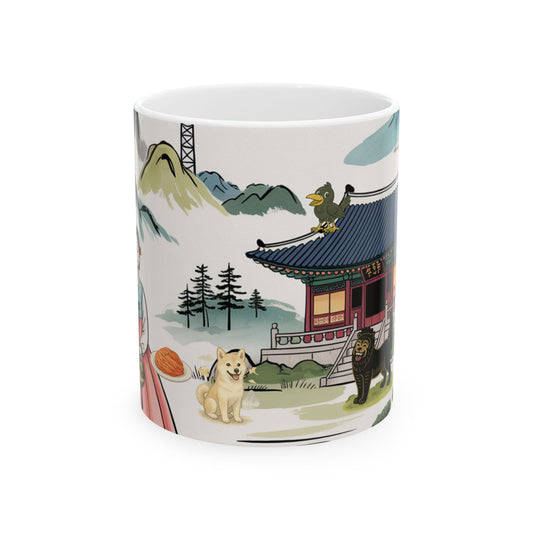 Ceramic Mug with Scenic Landscape Design, Tea Time Gift, Coffee Mug for Nature Lovers, Unique Home Decor, Perfect for Birthdays