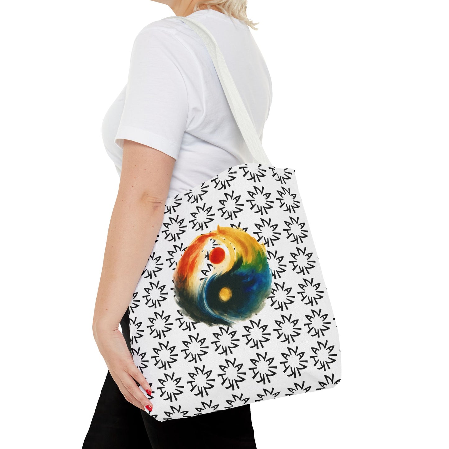 Colorful Yin Yang Tote Bag, Spiritual Bag, Eco-Friendly Shopping Bag, Boho Tote, Order Today